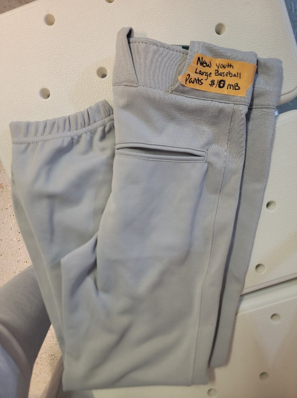 Youth Light Gray Athletic Baseball Pants